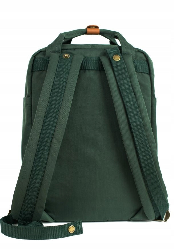 City backpack Himawari Double Autumn S - roomy lightweight Bottle green Brand Himawari