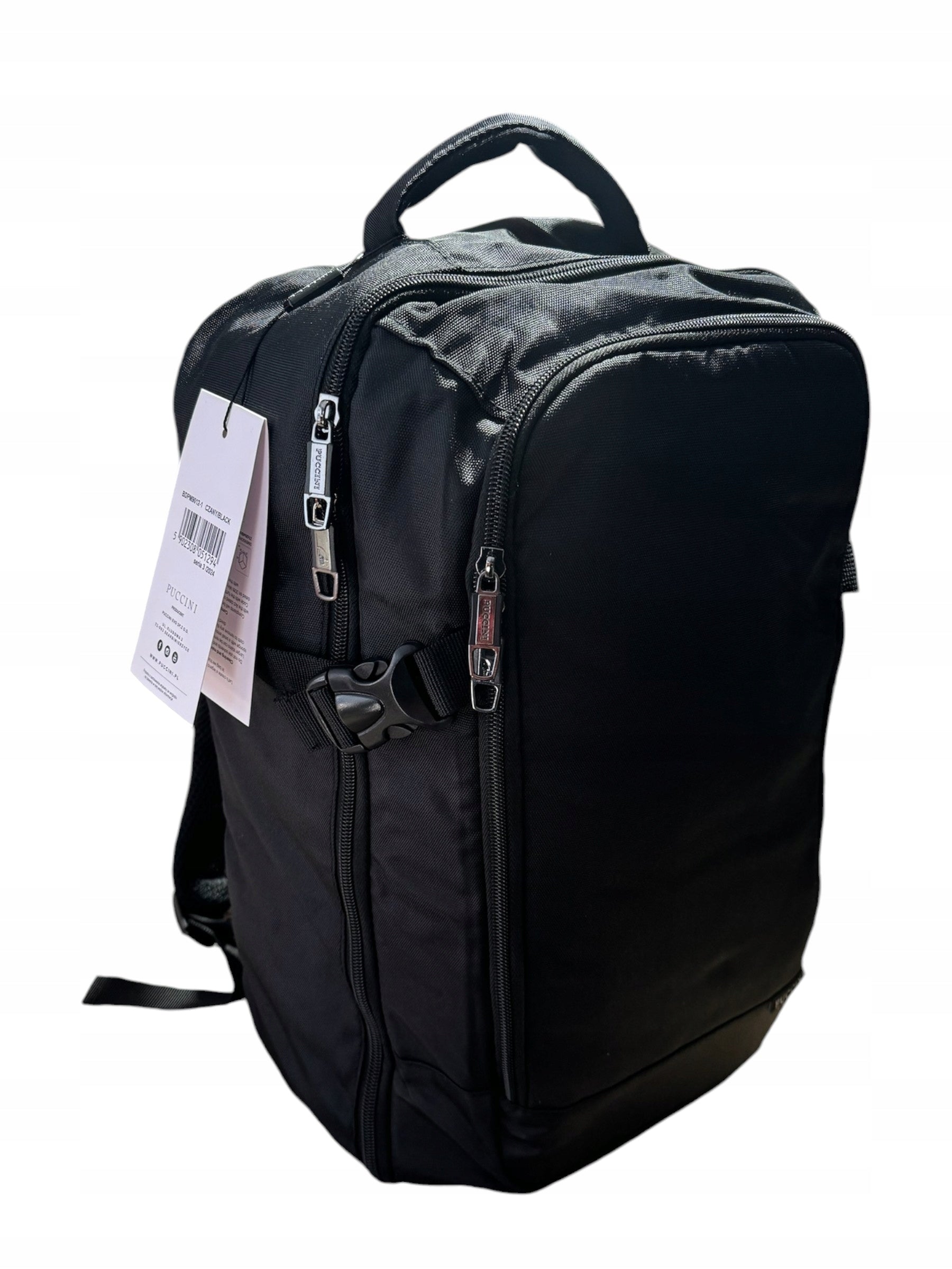 City backpack Puccini 23 l black with laptop pocket