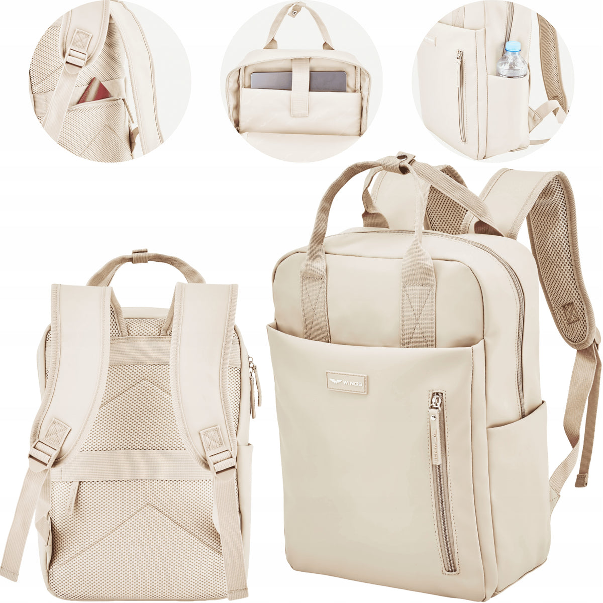 City backpack WINGS lightweight waterproof for laptop 15,6" lots of pockets