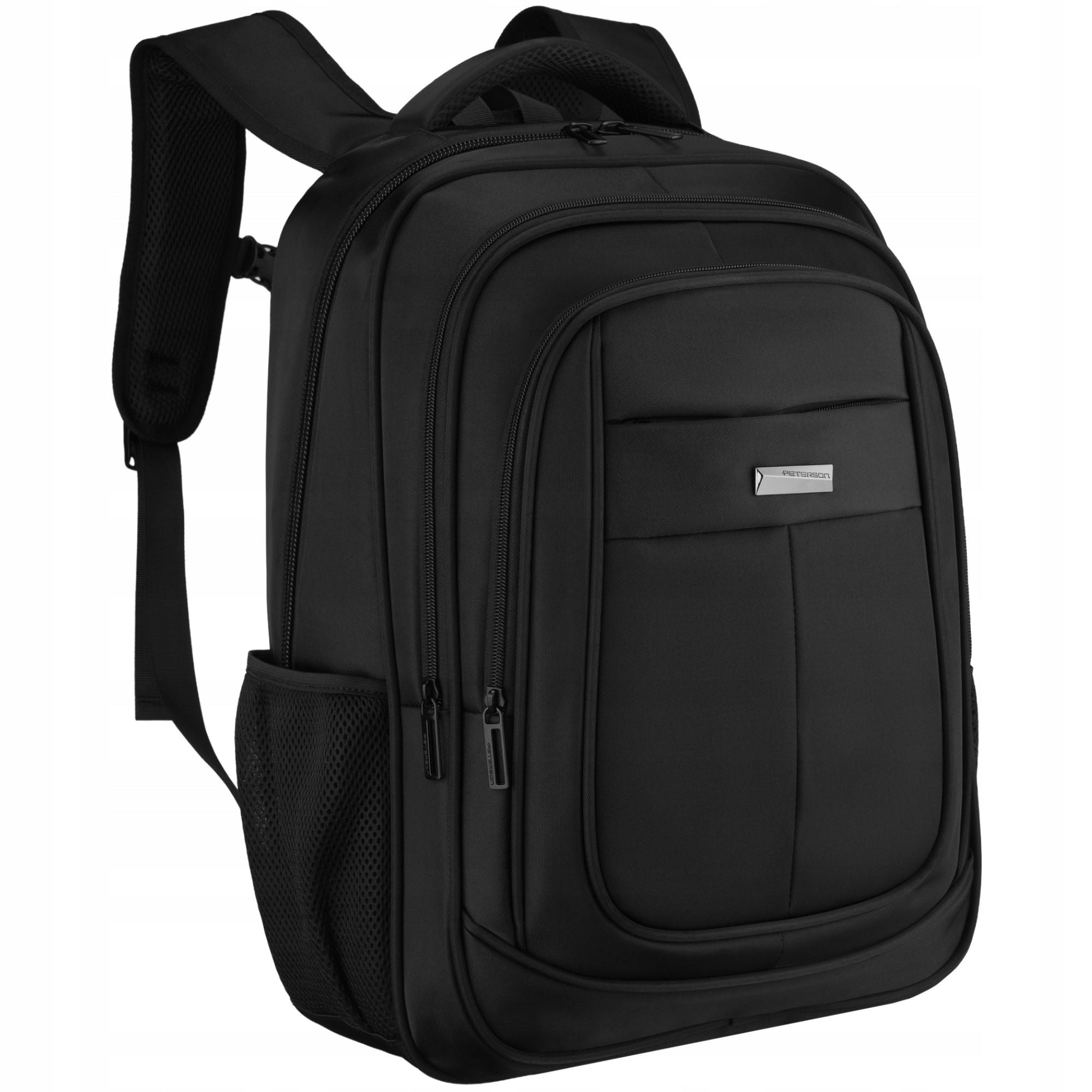 City backpack black sports laptop for women zip-up PETERSON