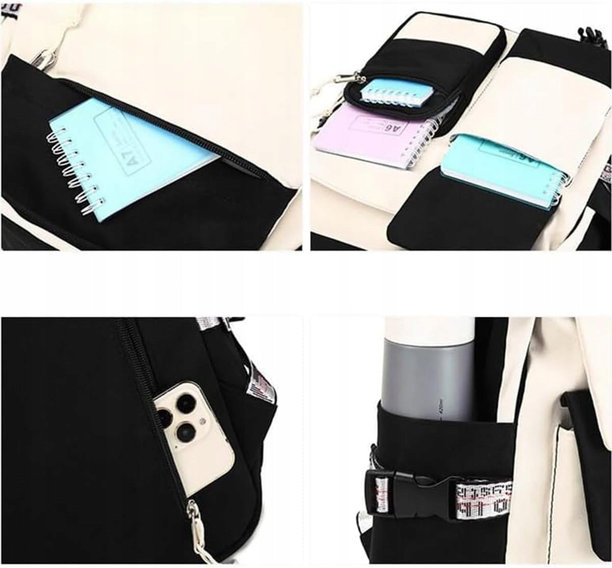 City backpack for youth + freebie black with print. Brand no brand