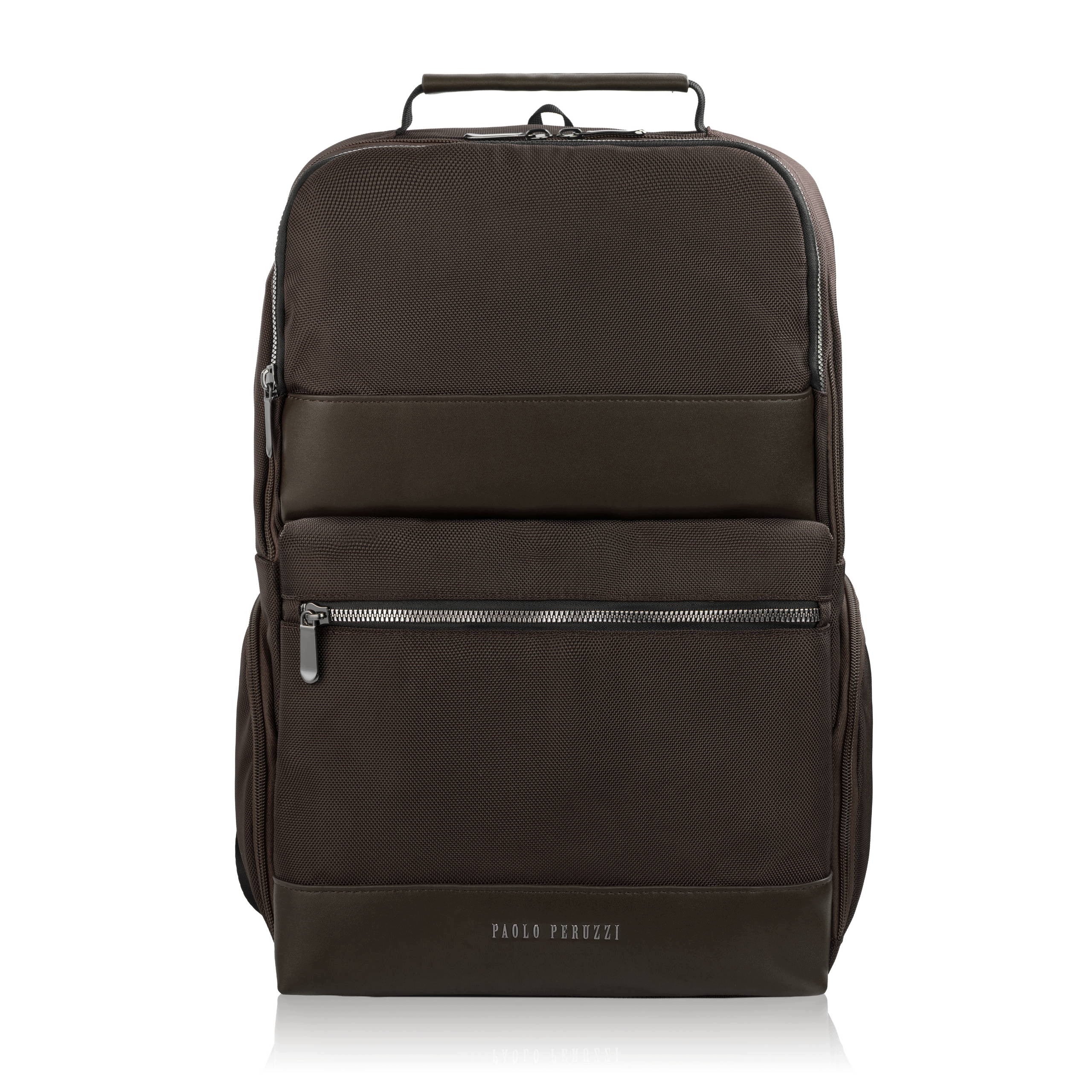 City backpack material brown lightweight universal roomy Paolo Peruzzi