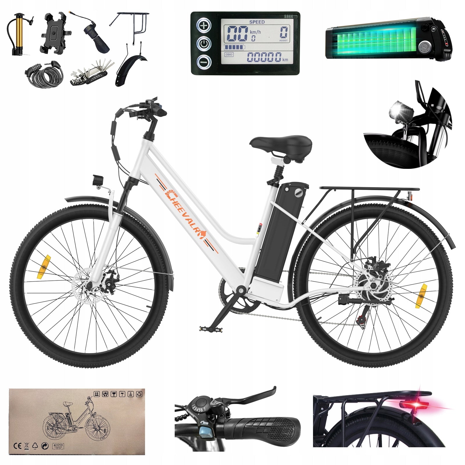 City electric bike CHEEVALRY C26 PRO 250W 720Wh 120HP E-BIKE Shimano