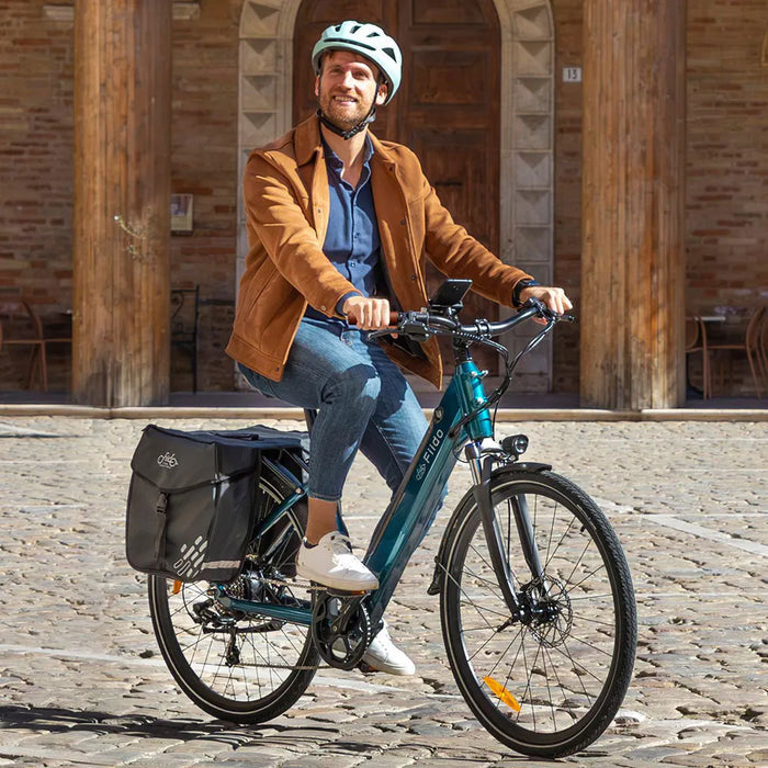City electric bike FIIDO C11 PRO Emerald Blue PL + wheel lock Foldability self-assembly, adjustable