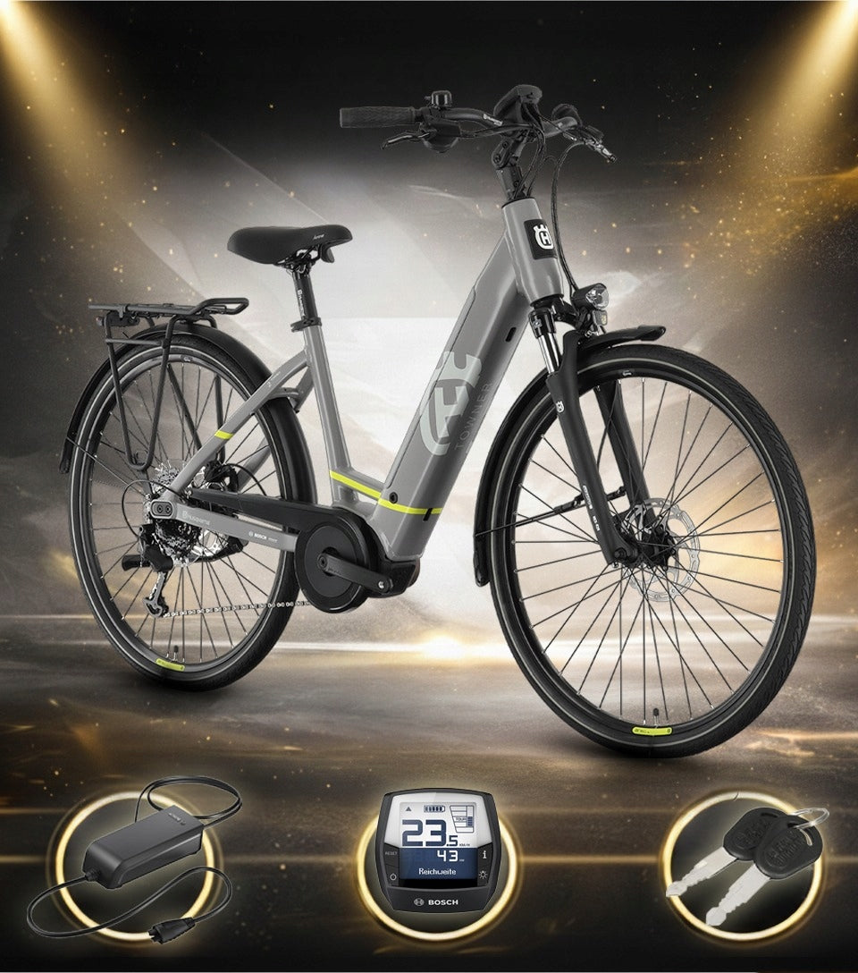 City electric bike Husqvarna Towner 2 Bosch 46cm 28'' 250W grey Frame size 46 cm