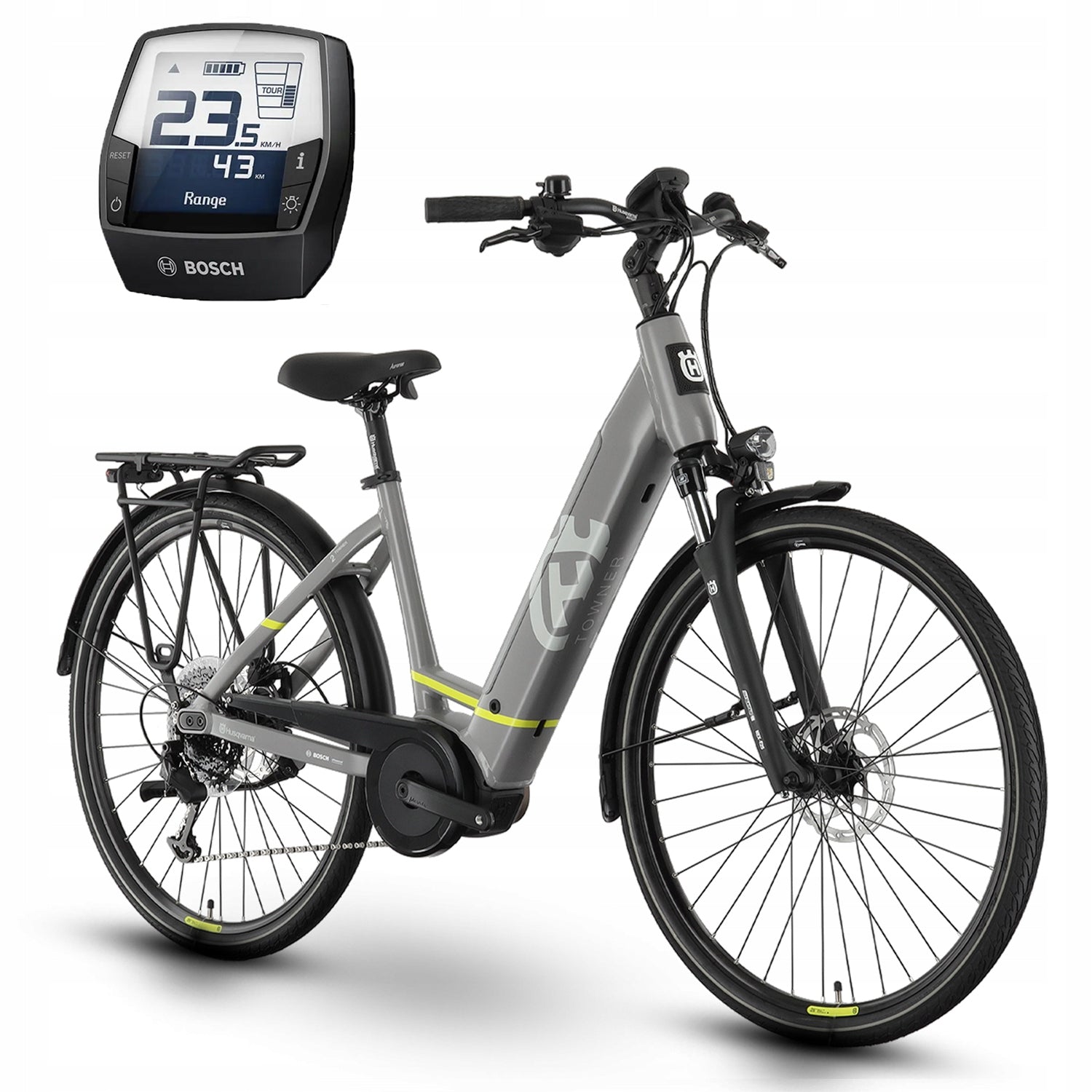 City electric bike Husqvarna Towner 2 Bosch 46cm 28'' 250W grey