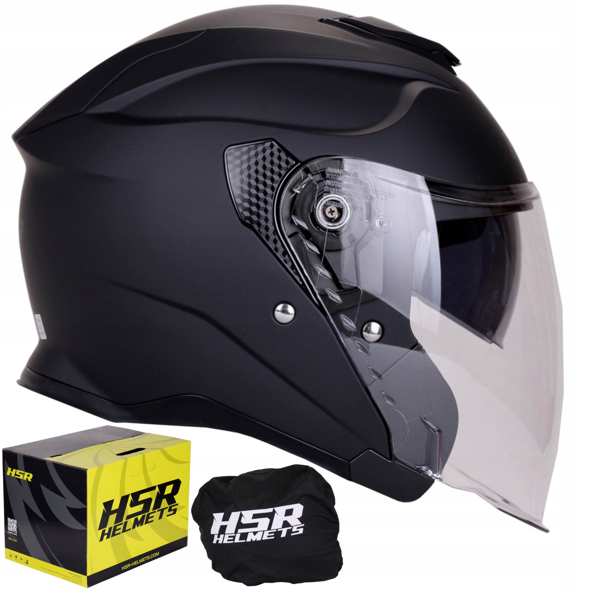 City helmet jet black mat HSR HS835 blend fast light for scooter motor