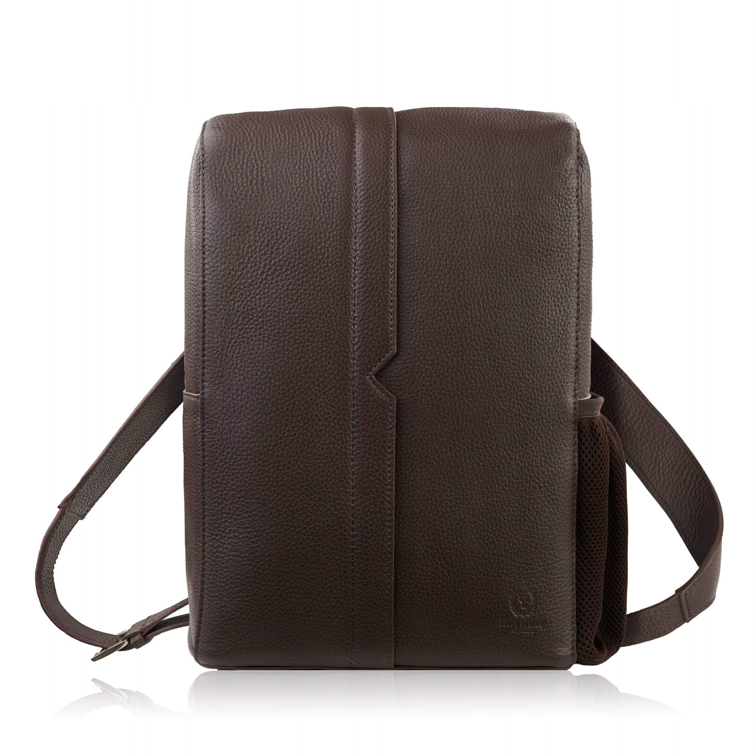City leather backpack for work premium compact brown Paolo Peruzzi