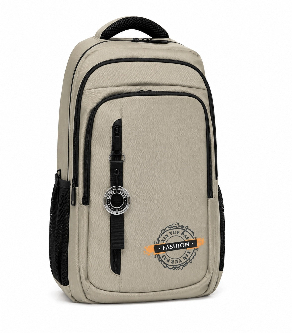 City school backpack khaki 3 compartments with side pockets 51x40 cm