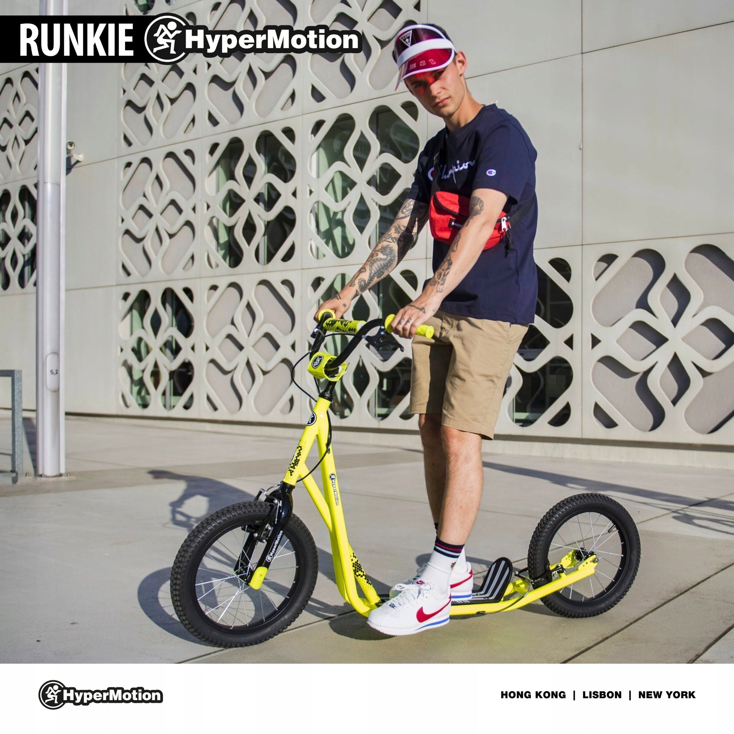 City scooter 16'' pumped wheels HyperMotion RUNKIE in yellow Brake yes