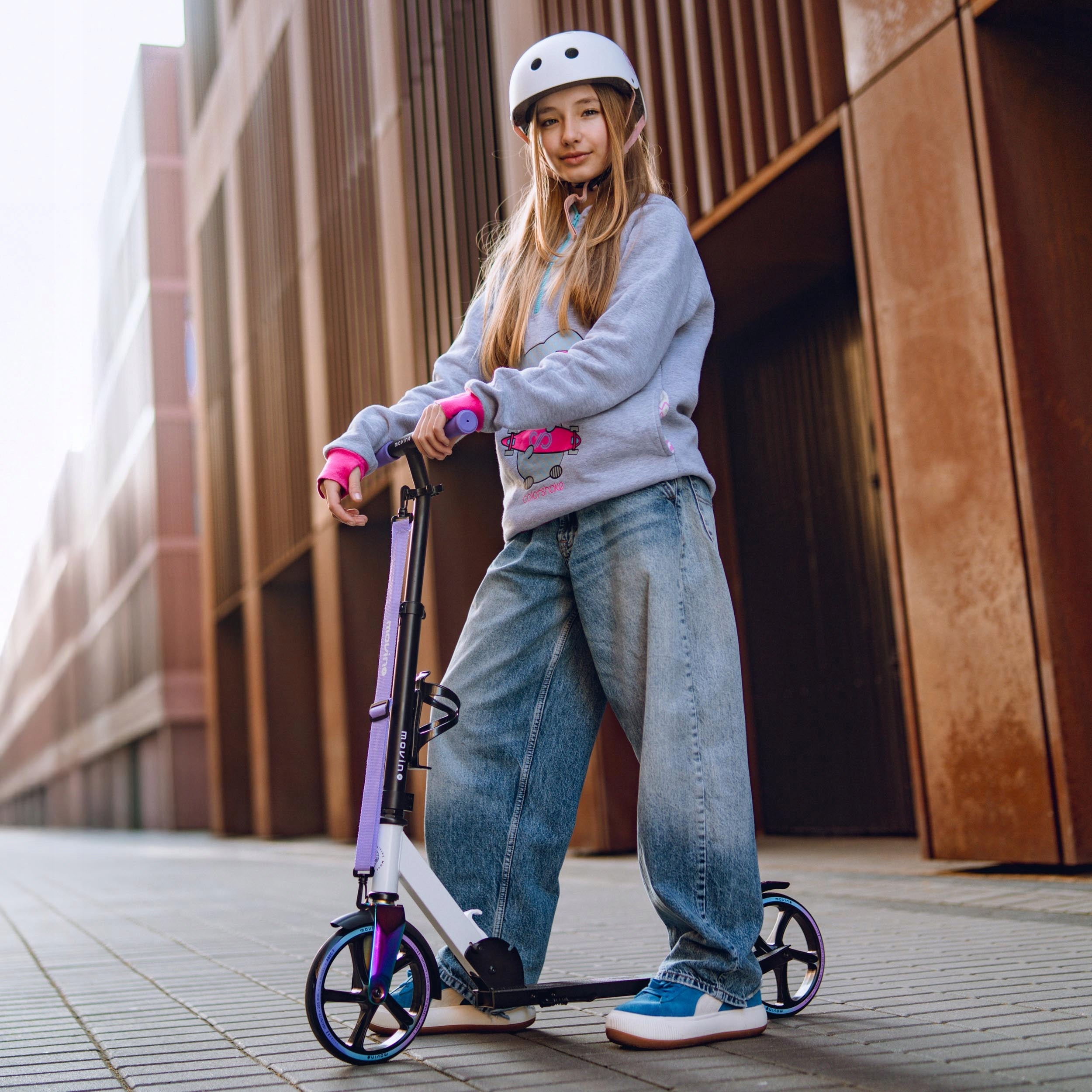 City scooter MOVINO INFINITY neochrome for children folding large Brand Movino