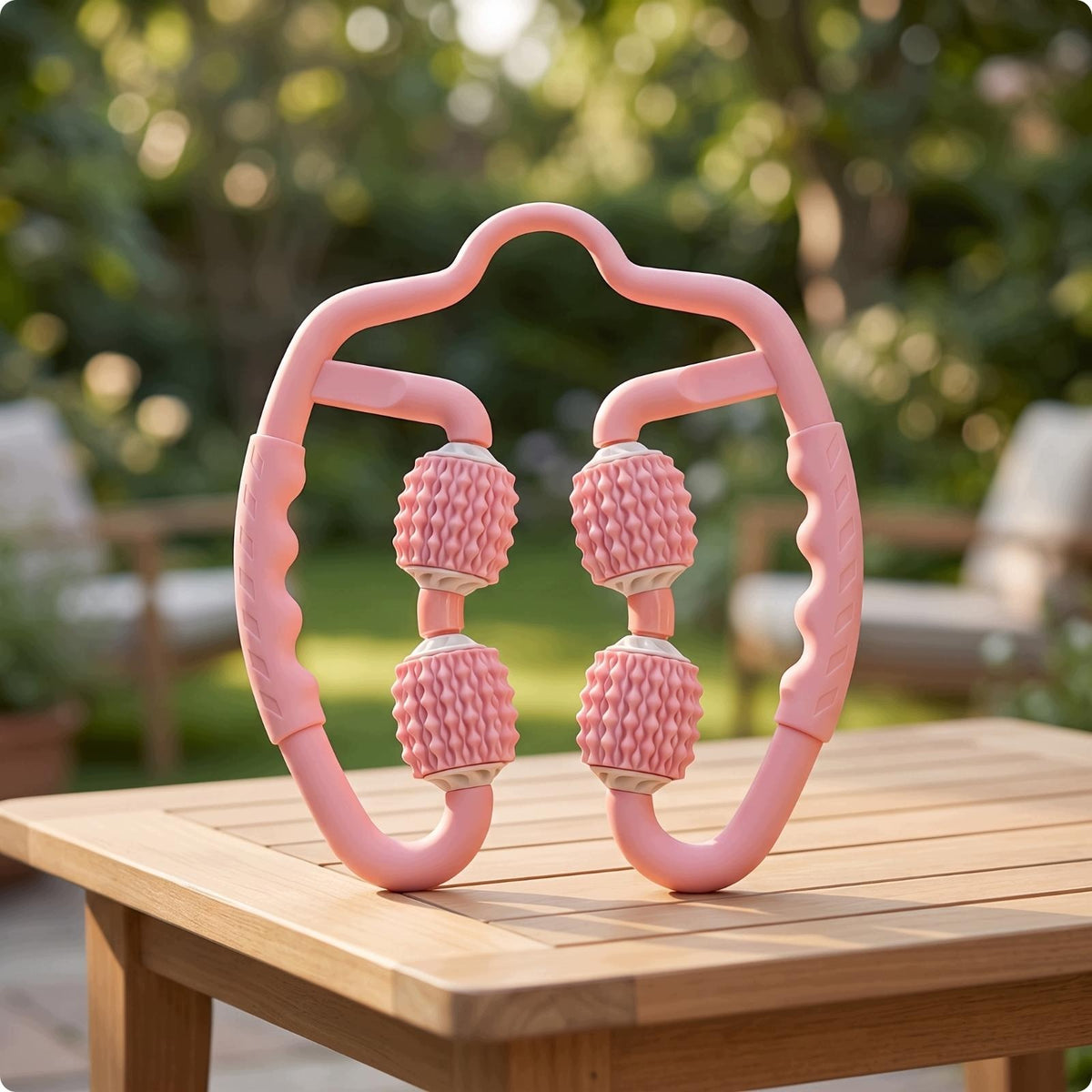 Clamp Massage Roller Textured Circle Roller Comfortable Blossom Pink Ring