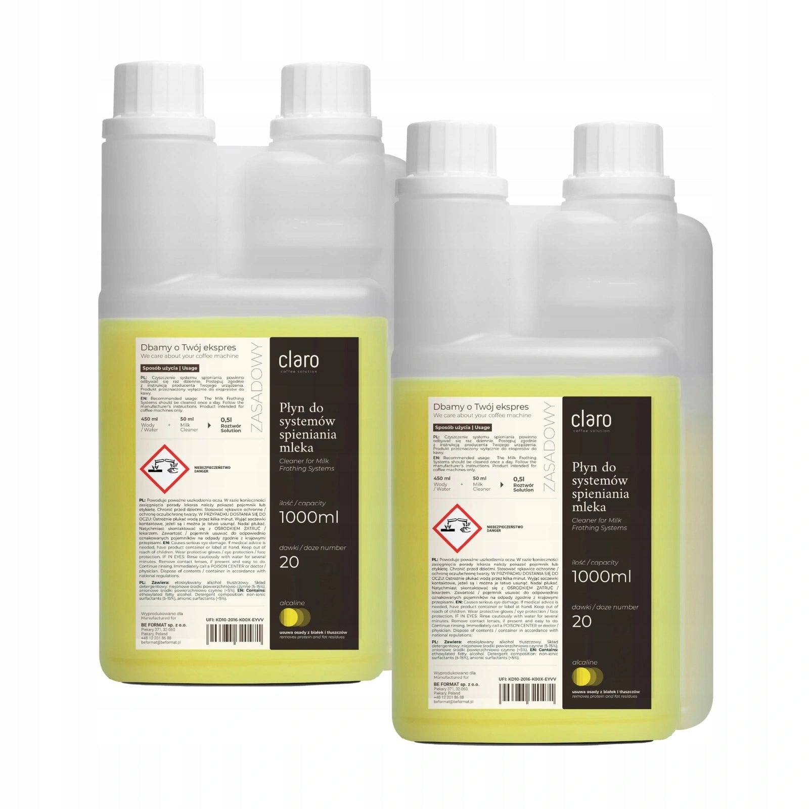 Claro milk system care liquid 2x1L 40=cycles replacement Jura