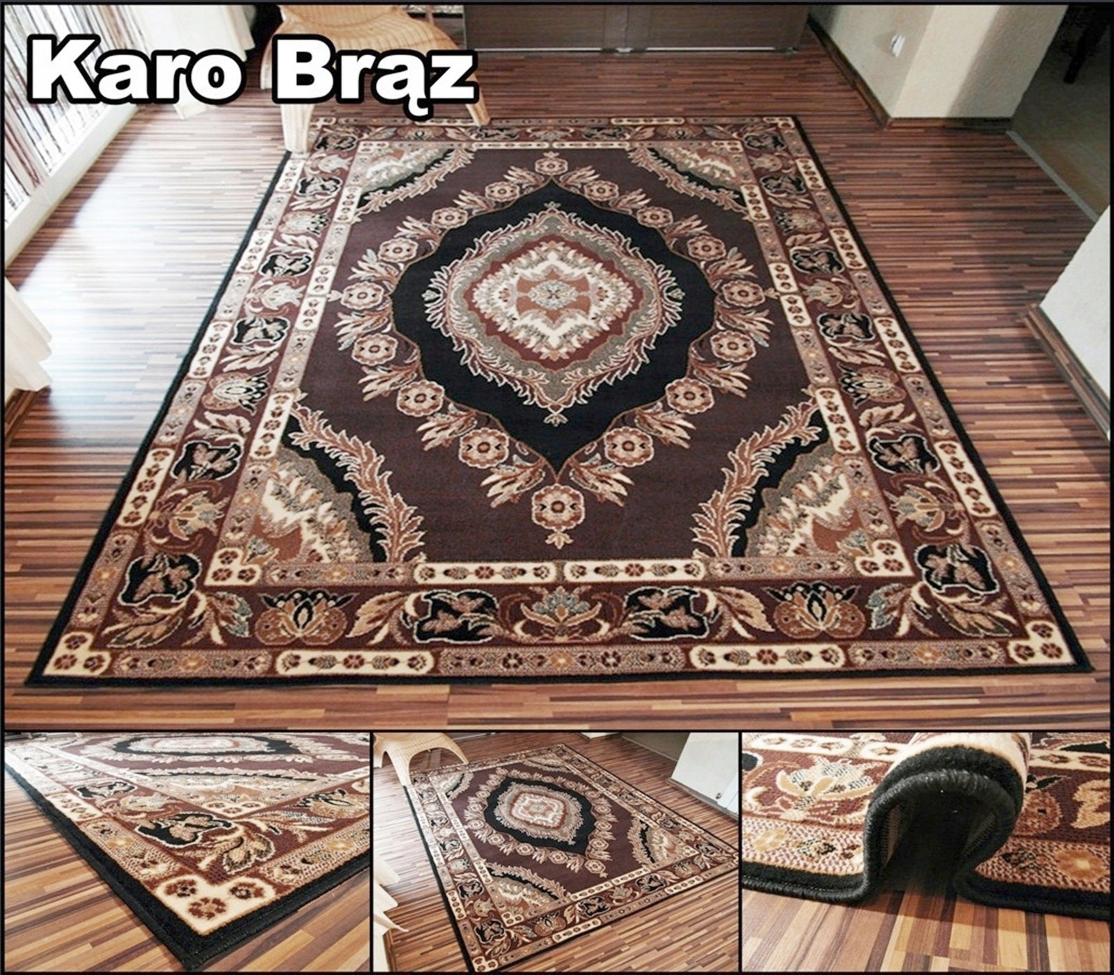Classic Woven Carpet 200x300 Original Belgian Alfa Shiraz Karo Bronze HQ Brand Alfa