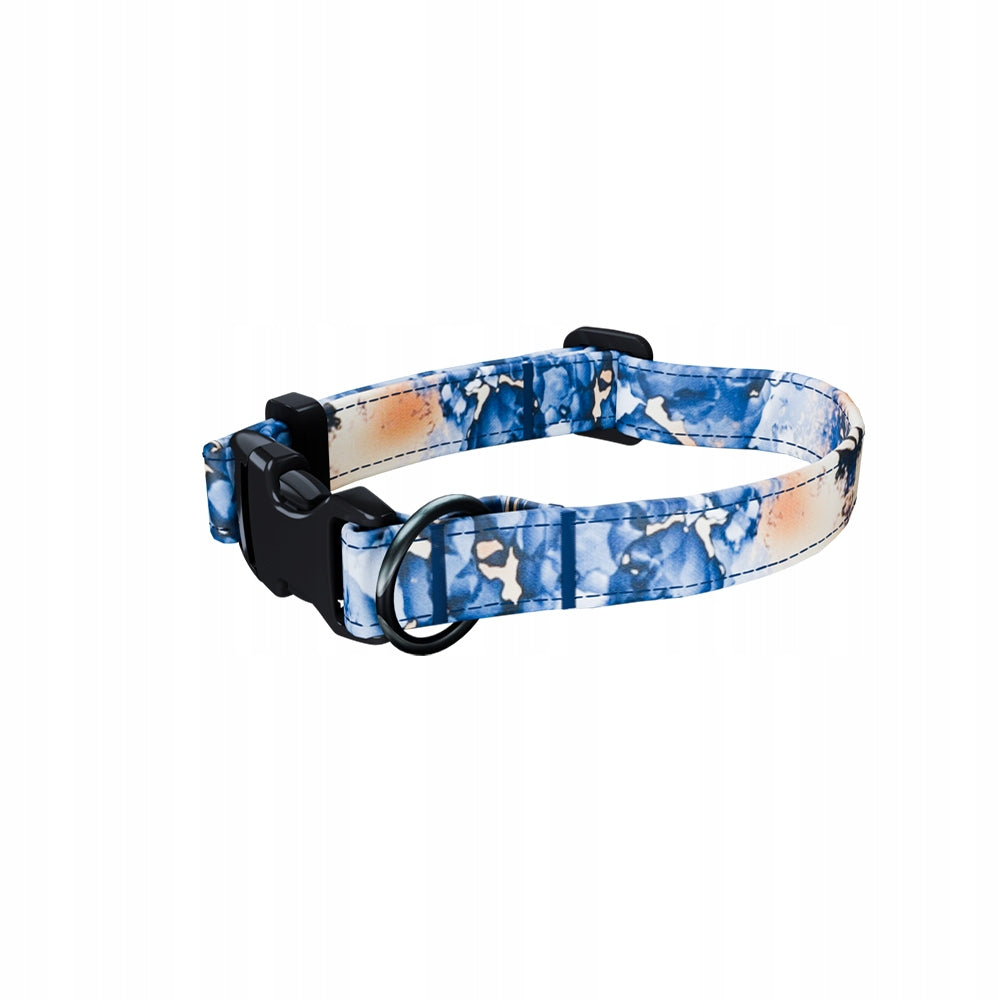 Classic dog collar S blue 30-36cm adjustable strong handmade