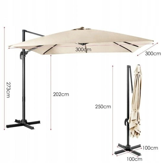 Classic patio umbrella Costway beige 300 x 273 cm Color beige