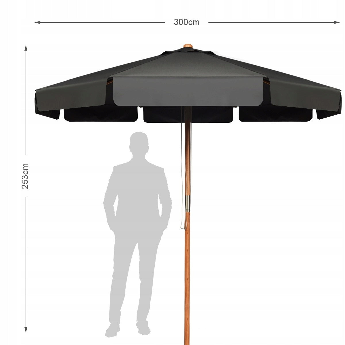Classic umbrella Costway grey 300 x 253 cm Color gray