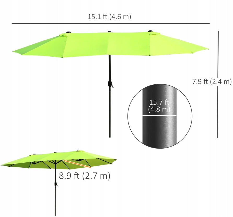 Classic umbrella Outsunny beige 460 x 240 cm green celadon Manufacturer code 84D-030V01CW