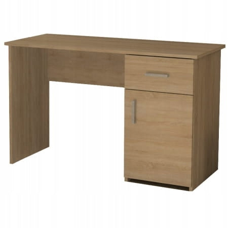 Classic white desk with drawer cabinet office Franek 120 x 51 x75cm sonoma