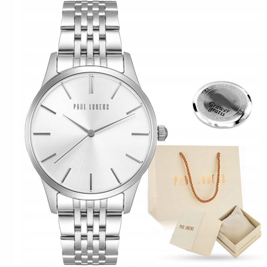 Classic women's watch Paul Lorens ILARIA steel bracelet - WITH ENGRAVING