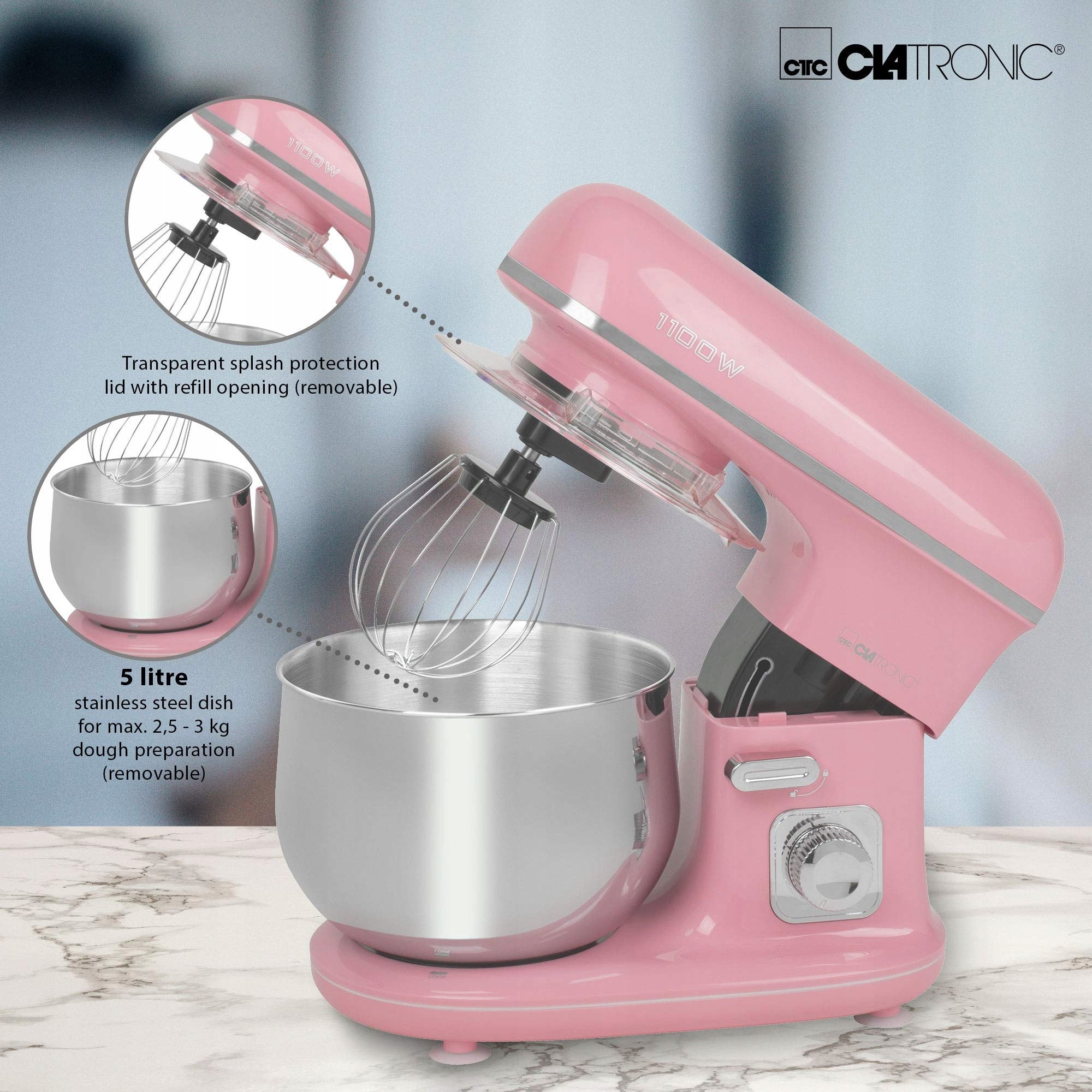Clatronic 263875 Km 3711 Rock'n'Retro Mixer Power rating 1100 W