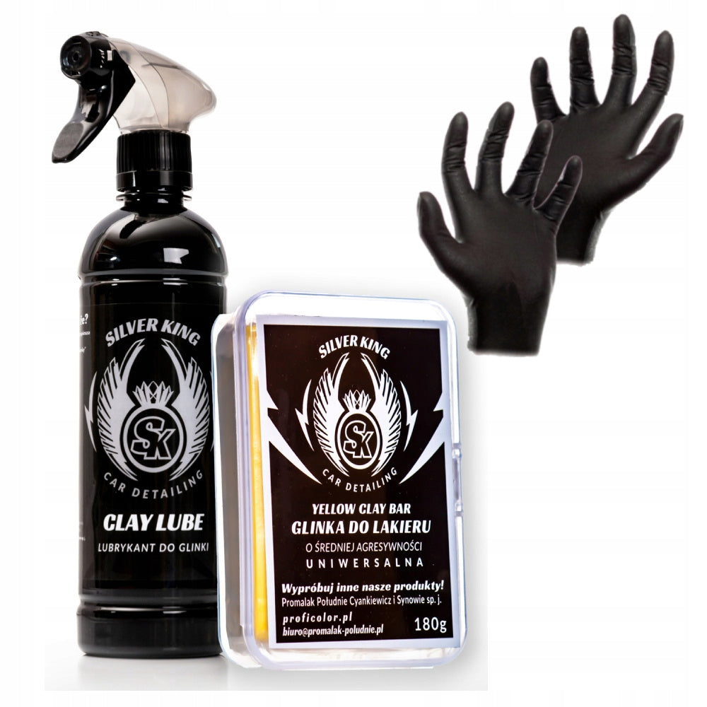 Clay For Varnish Universal Lubricant Gloves Set Silver king