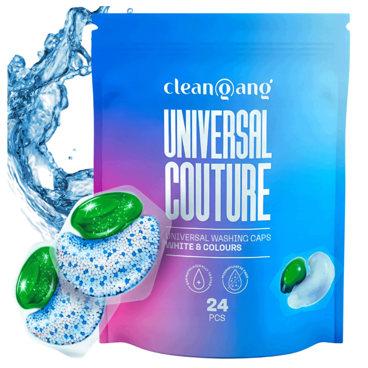 CleanGang Washing Capsules For White Colors Powder Zel 24 Pieces