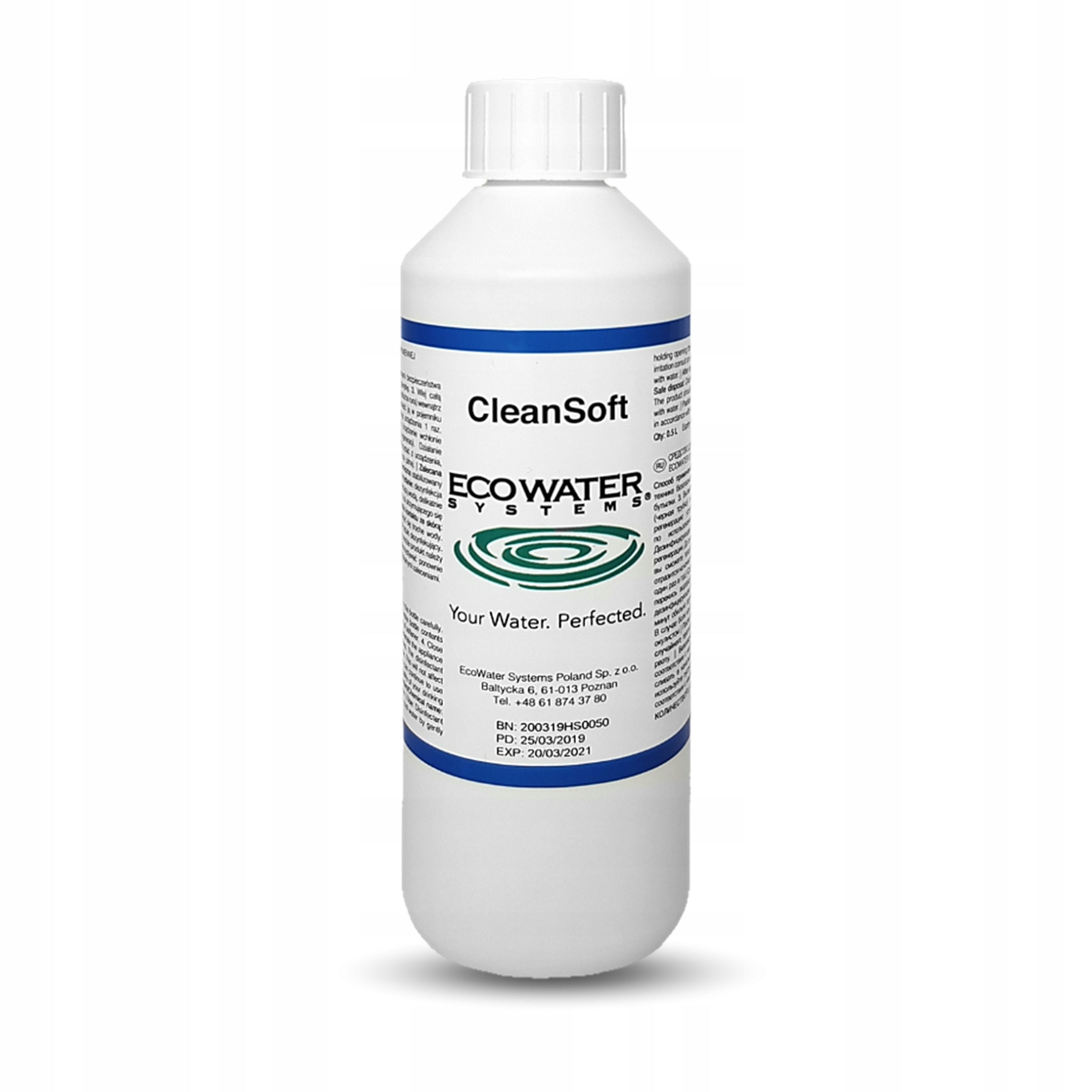 CleanSoft EcoWater preparation for disinfection of resin water softeners 0,5 l Brand EcoWater