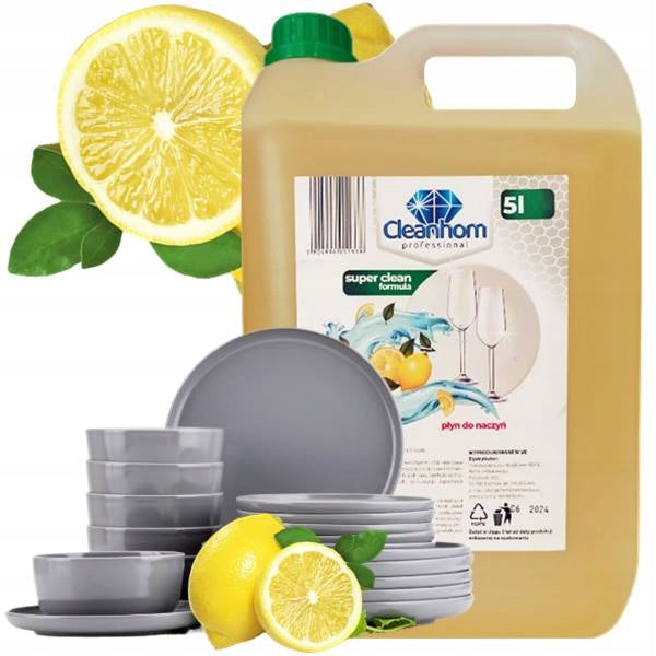 Cleanhom dishwashing liquid with fresh lemon scent 5l thick efficient