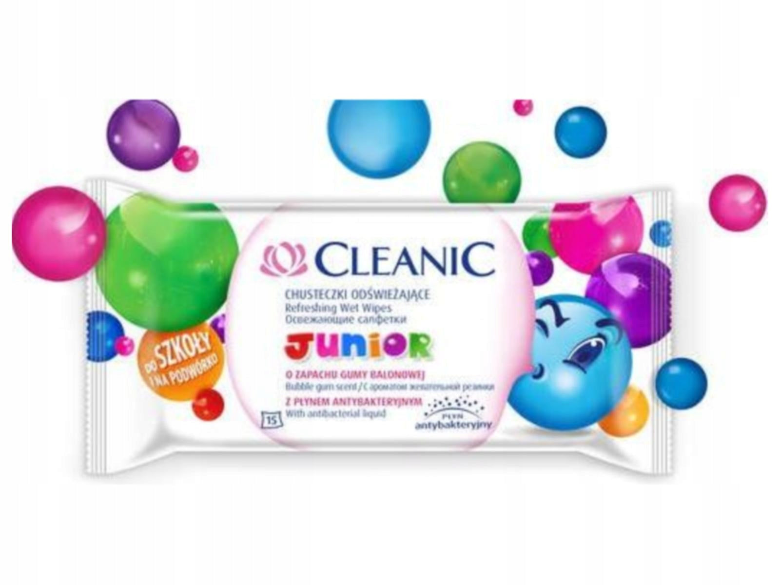 Cleanic Junior Balloon Rubber Refreshing Wipes 15 Pack Manufacturer code 5900095018872