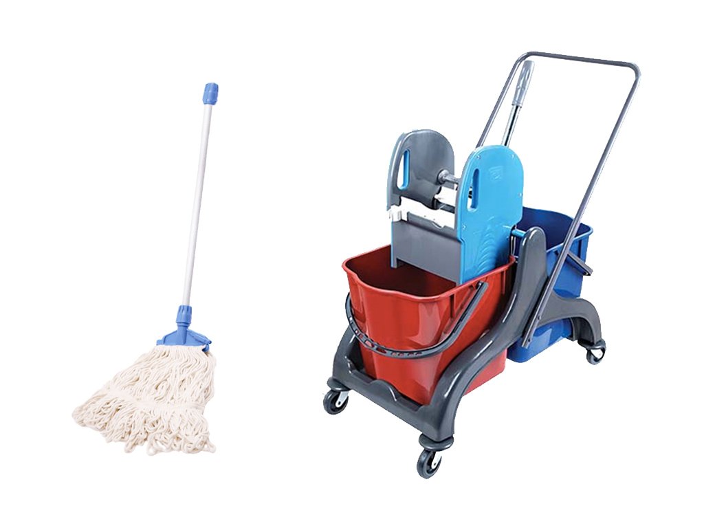 Cleaning Kit: 2x25 Trolley, Industrial Mop