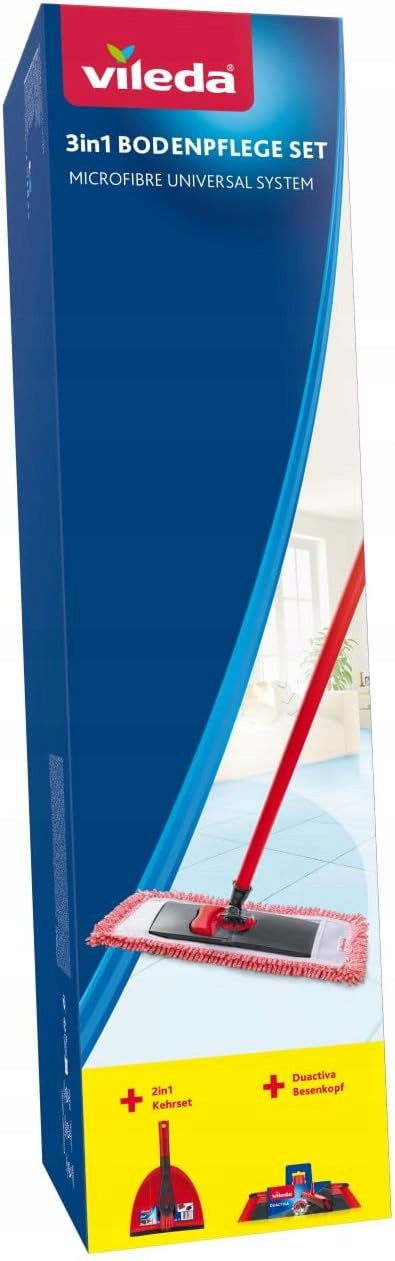 Cleaning Kit 3in1 VILEDA Microfiber Mop + Broom +Sweeper +Drawer Manufacturer code 0655302335