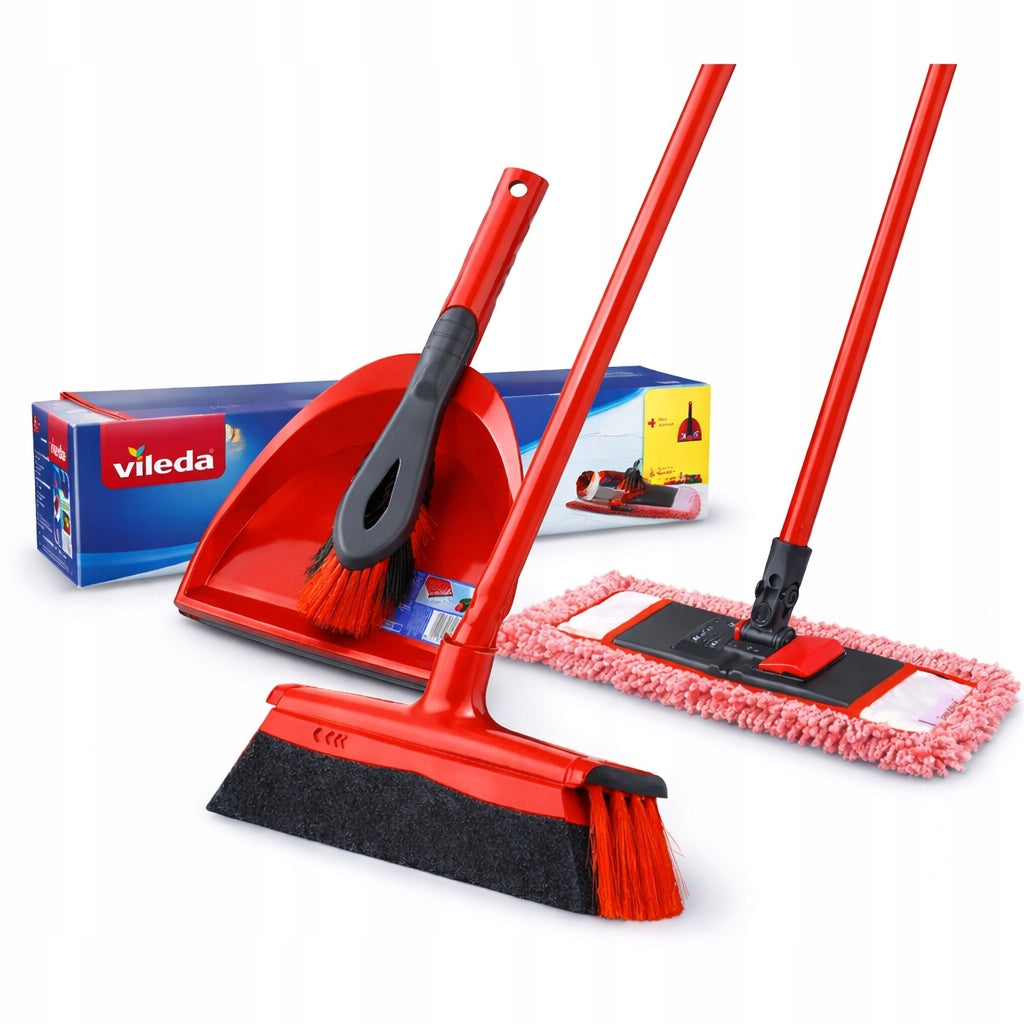 Cleaning Kit 3in1 VILEDA Microfiber Mop + Broom +Sweeper +Drawer