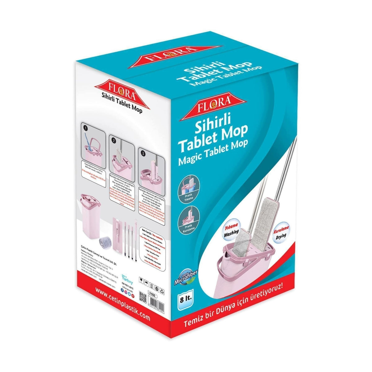 Cleaning Kit with 8L Microfiber Rotary Mop Brand Flora