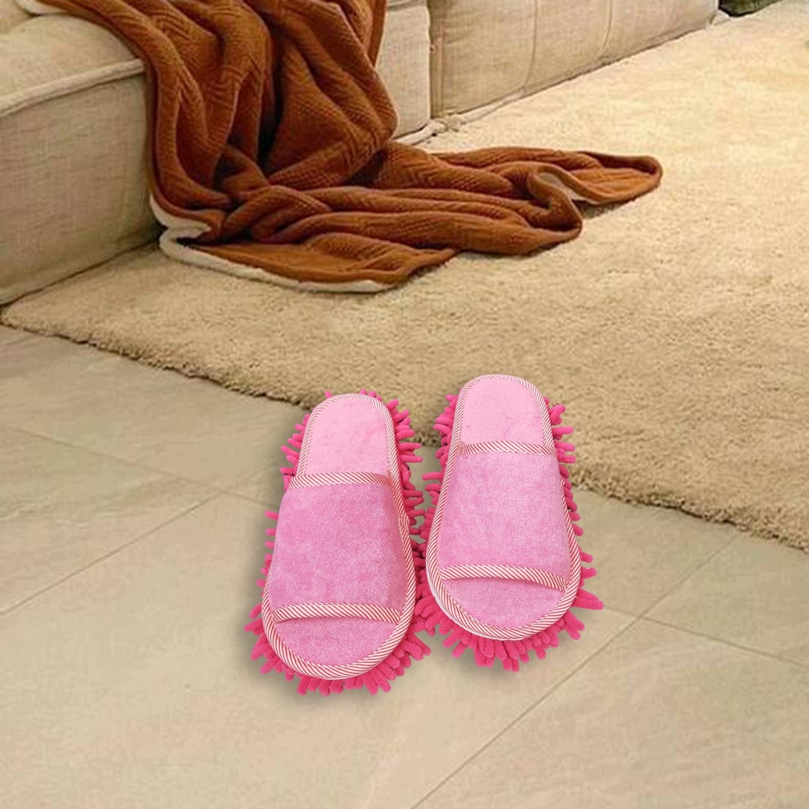 Cleaning Mop Slippers Household Silent Cleaner Microfiber Open Toe Pink Brand no brand