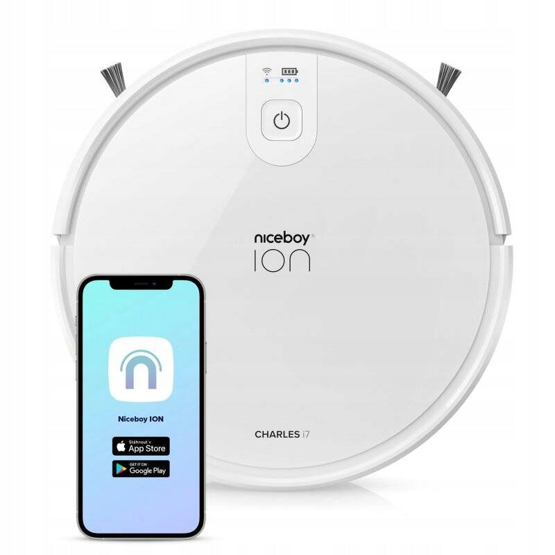 Cleaning Robot Niceboy ION Charles i7 White + Headphones HIVE Pins White Manufacturer code CHARLESI7WH