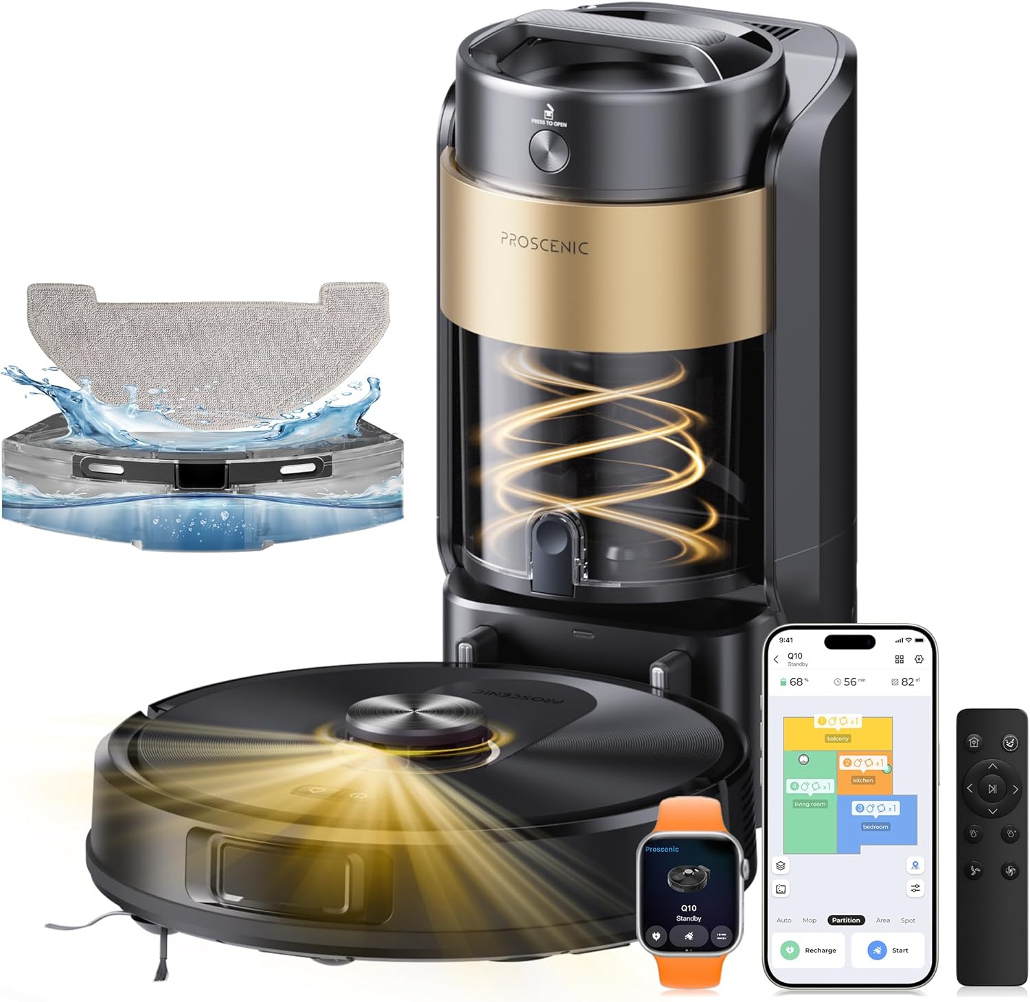 Cleaning Robot Proscenic Q20 Plus 10000Pa LiDAR 3200mAh [Certificate]