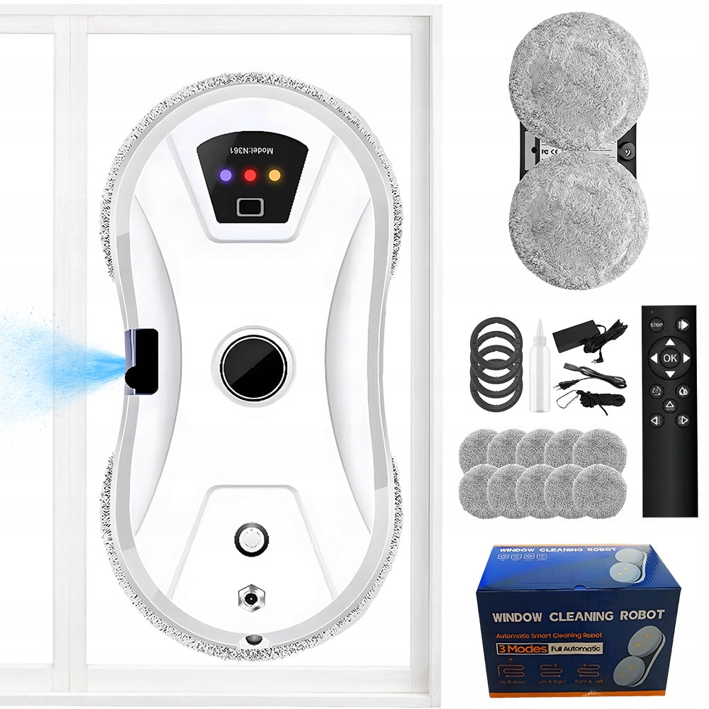 Cleaning Robot Window and Window Cleaning Robot White With Remote Control