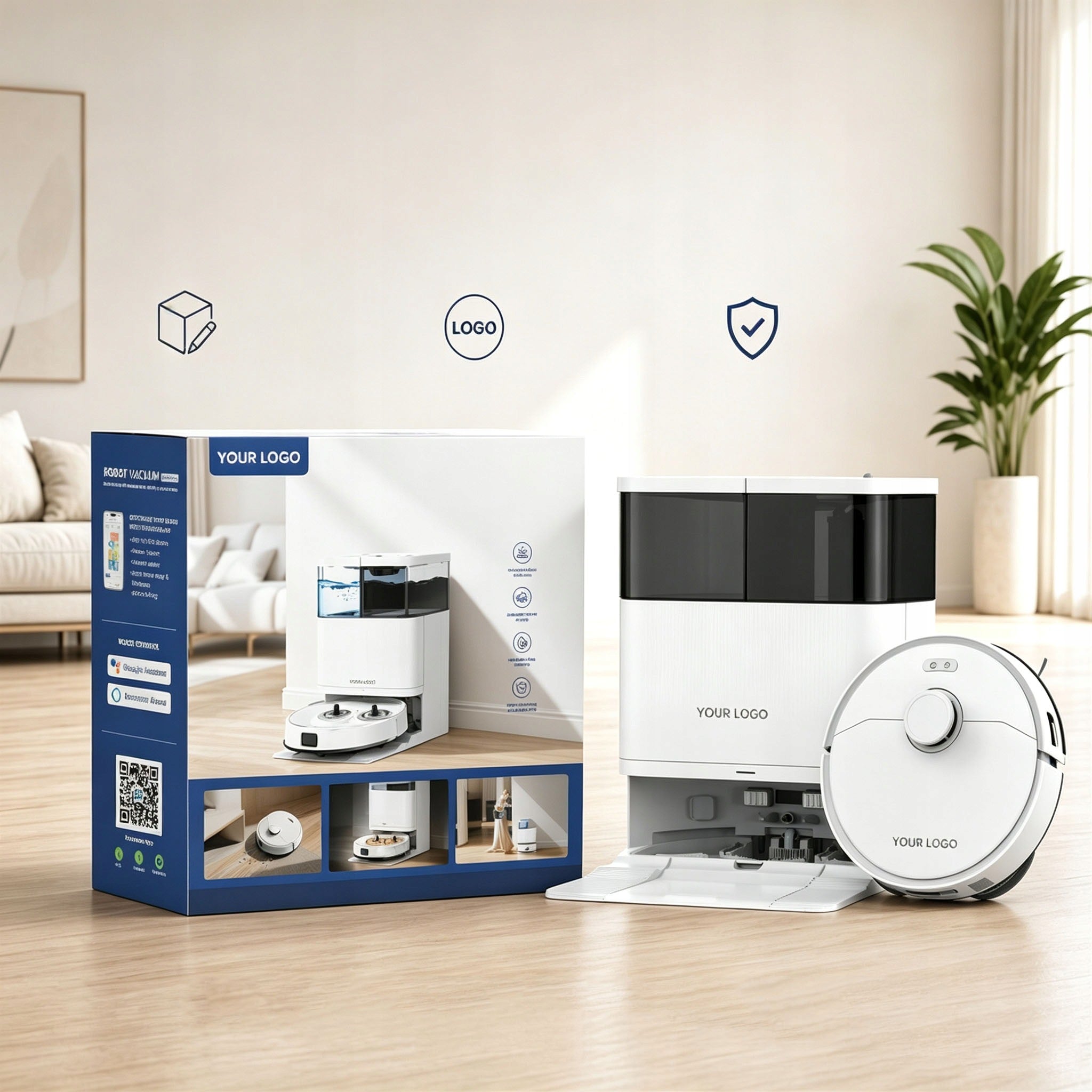 Cleaning Robot with Teendow Station D63S Ultra 20000 Pa with Mopping Function Packaging status original