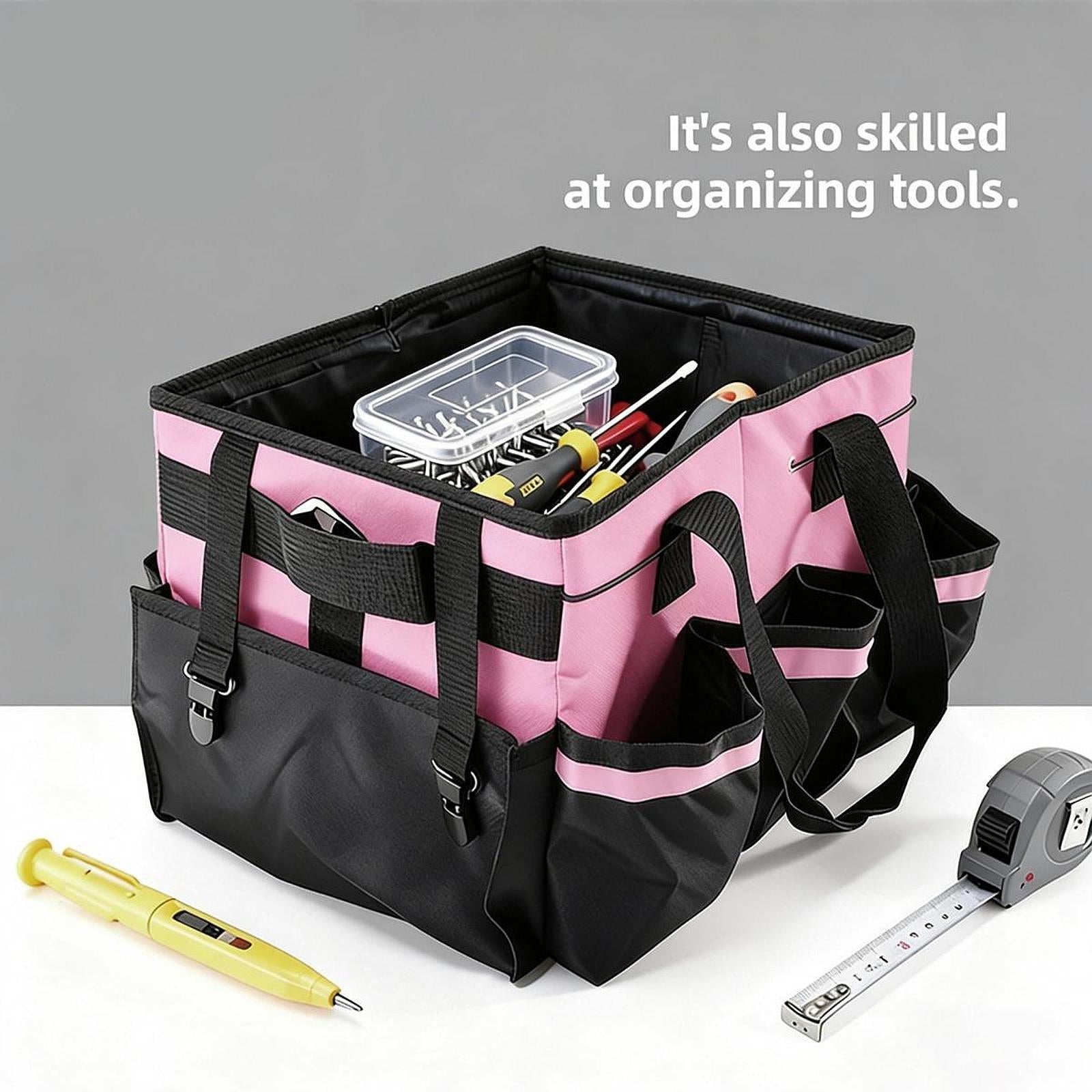 Cleaning Supplies Bag Toolbag with Handles Multipurpose Housekeeping Pink Brand no brand