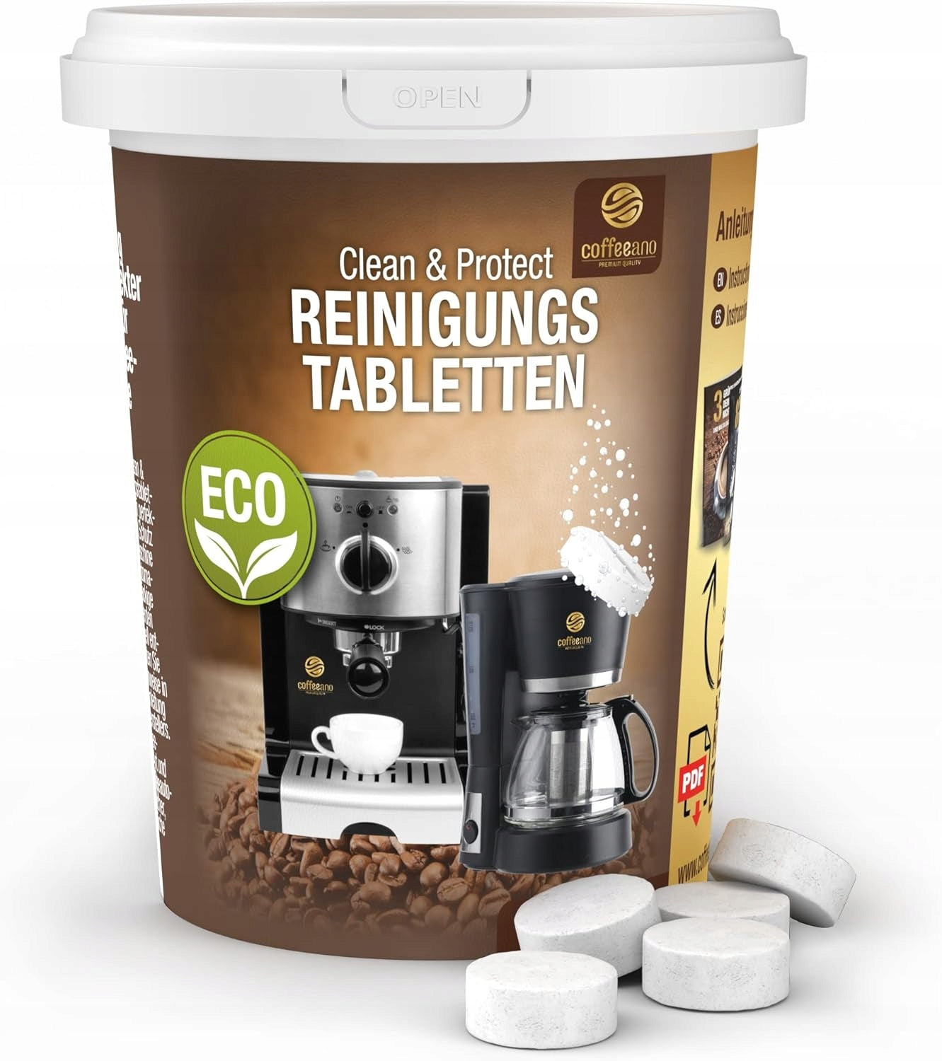 Cleaning TABLETS For Coffeeano Machines 250 Pcs Jura DeLonghi Bosch