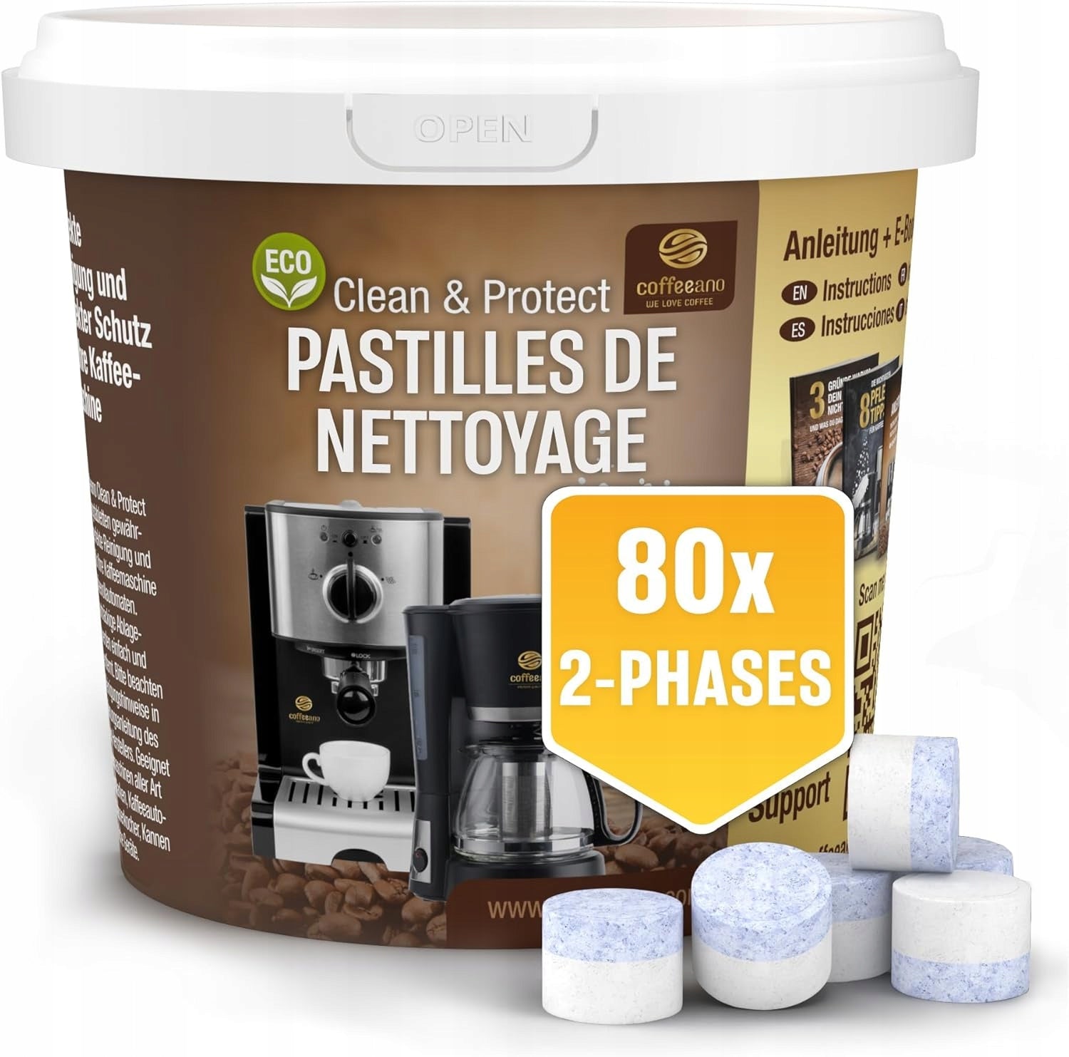 Cleaning TABLETS for Jura Coffeeano 2-Phase 80 Pcs