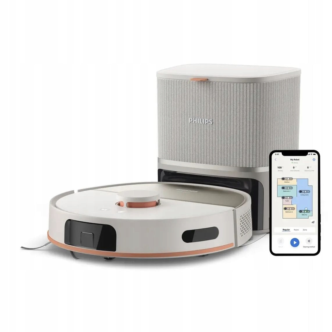 Cleaning and mopping robot Series 5000 Philips Aqua beige XU5100/20