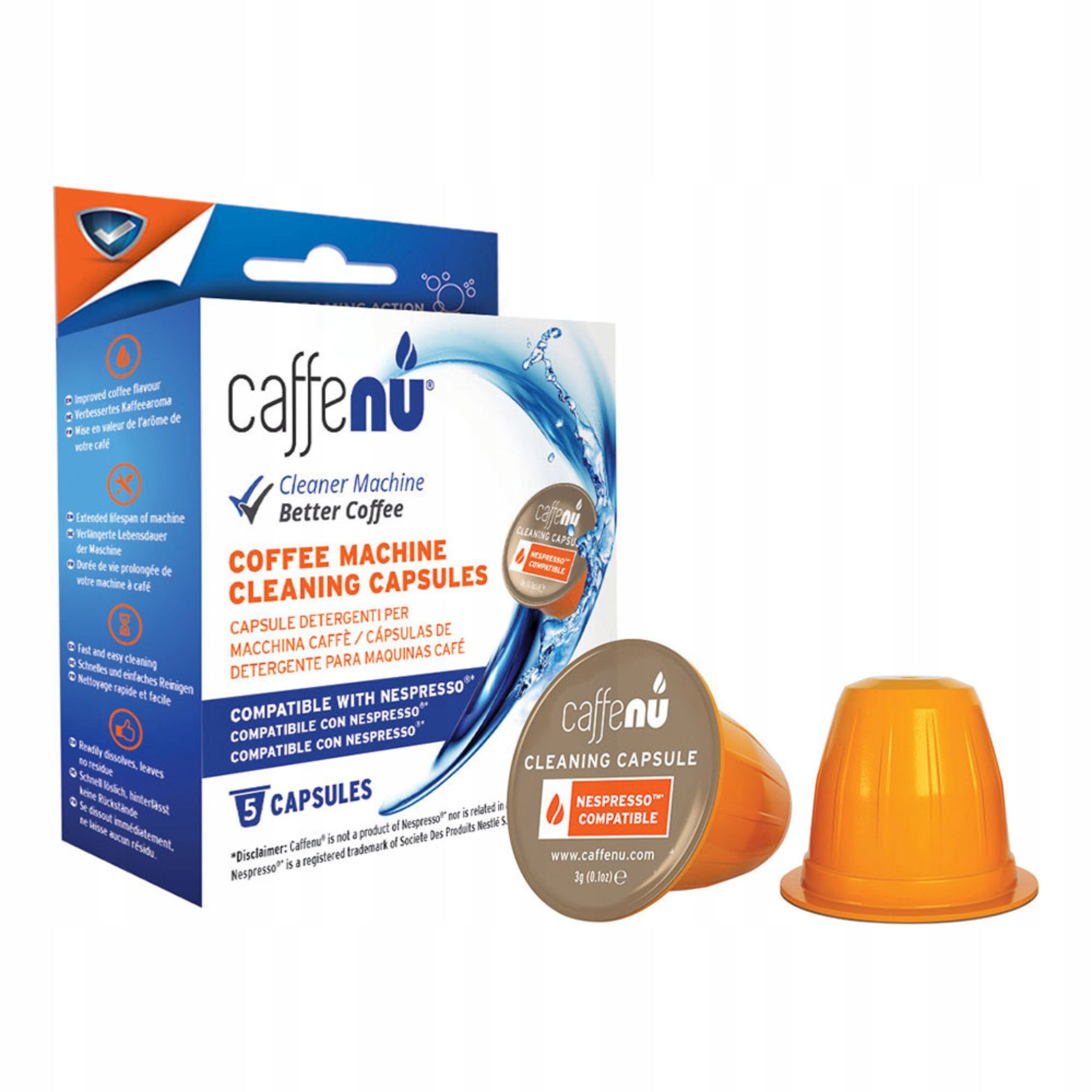 Cleaning capsules Caffenu for Nespresso capsule machines 5 pcs. Brand CaffeNu