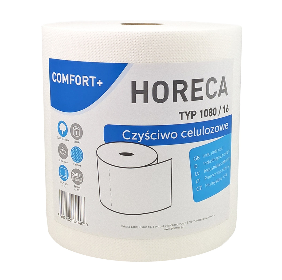 Cleaning paper towel Horeca BIG ROLE Cellulose 2in 1080 leaves 260m