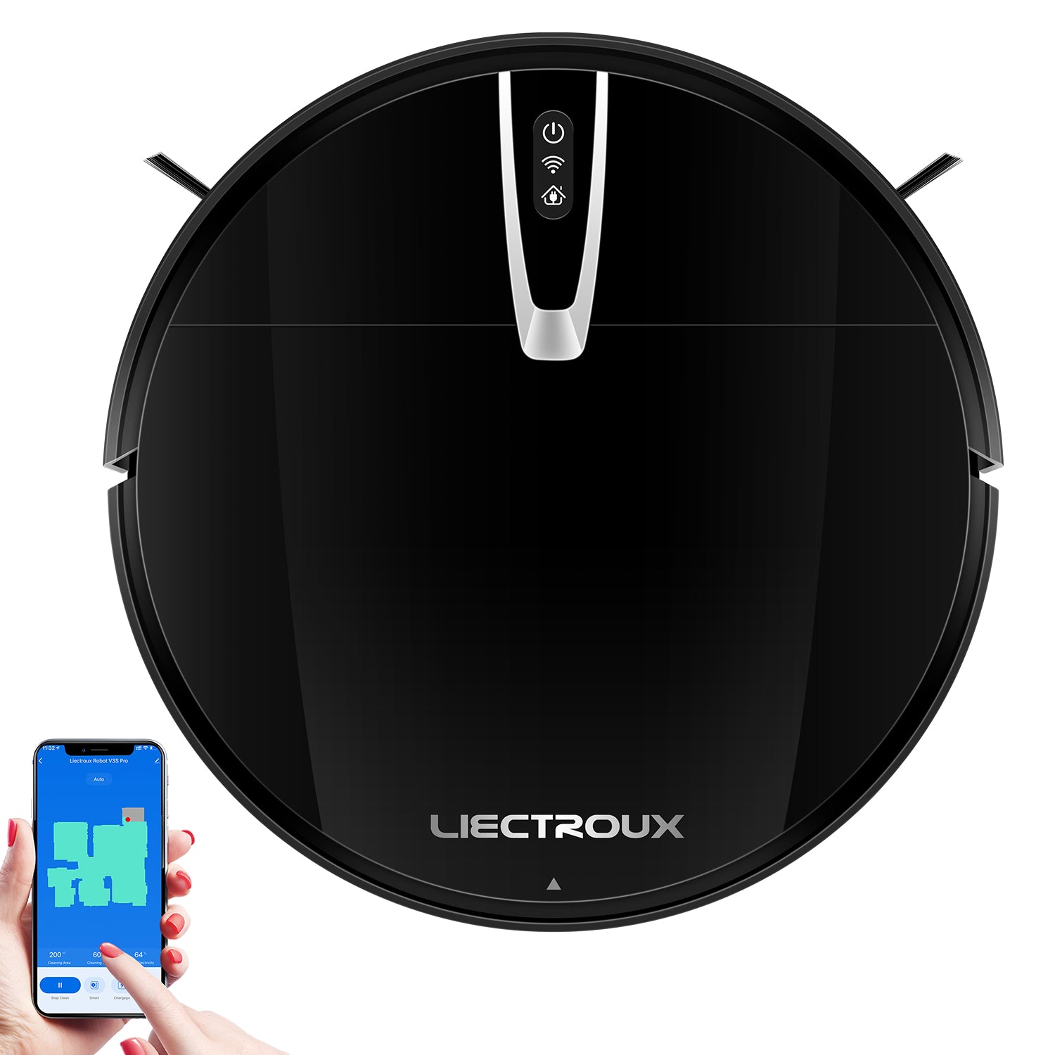 Cleaning robot Black 4000Pa 120minutes 300ml wifi APP Liectroux V3S Pro