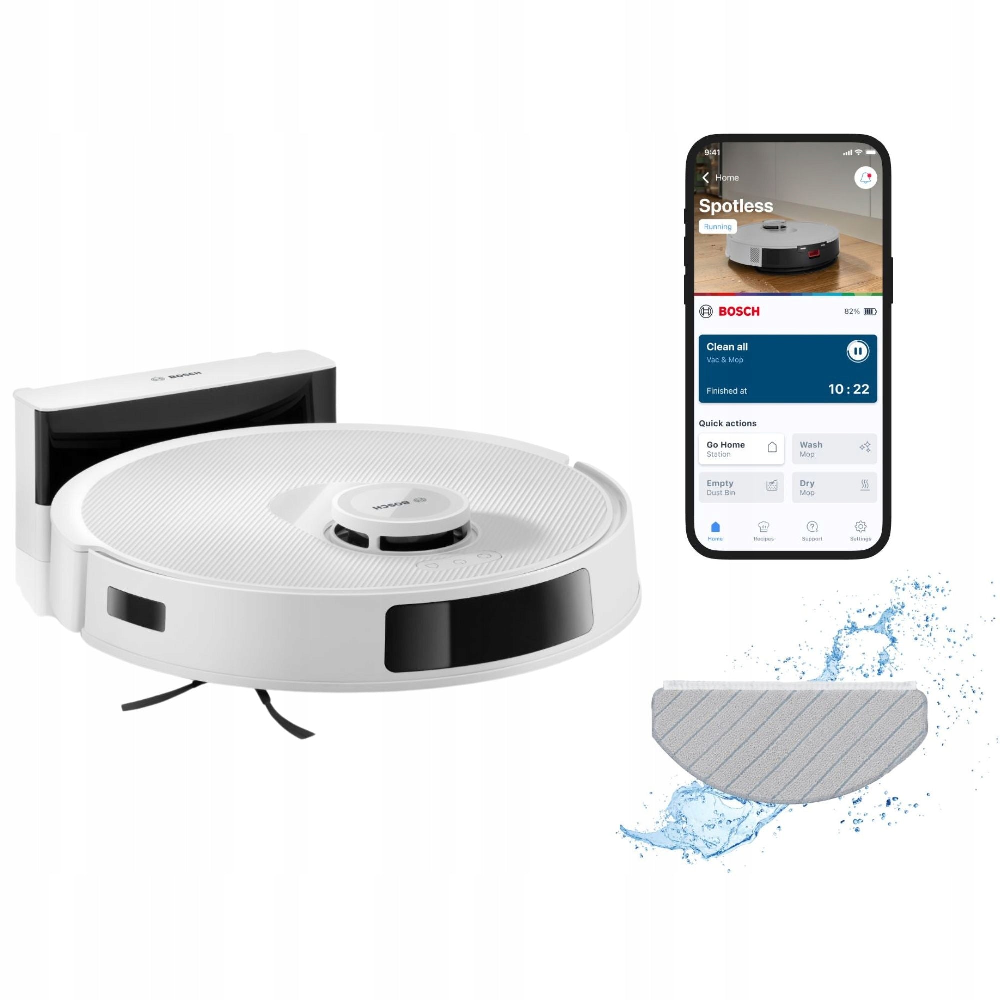 Cleaning robot Bosch Spotless BCRC1W Cleaning Vacuum Cleaner HomeConnect LiDAR Manufacturer code BCRC1W
