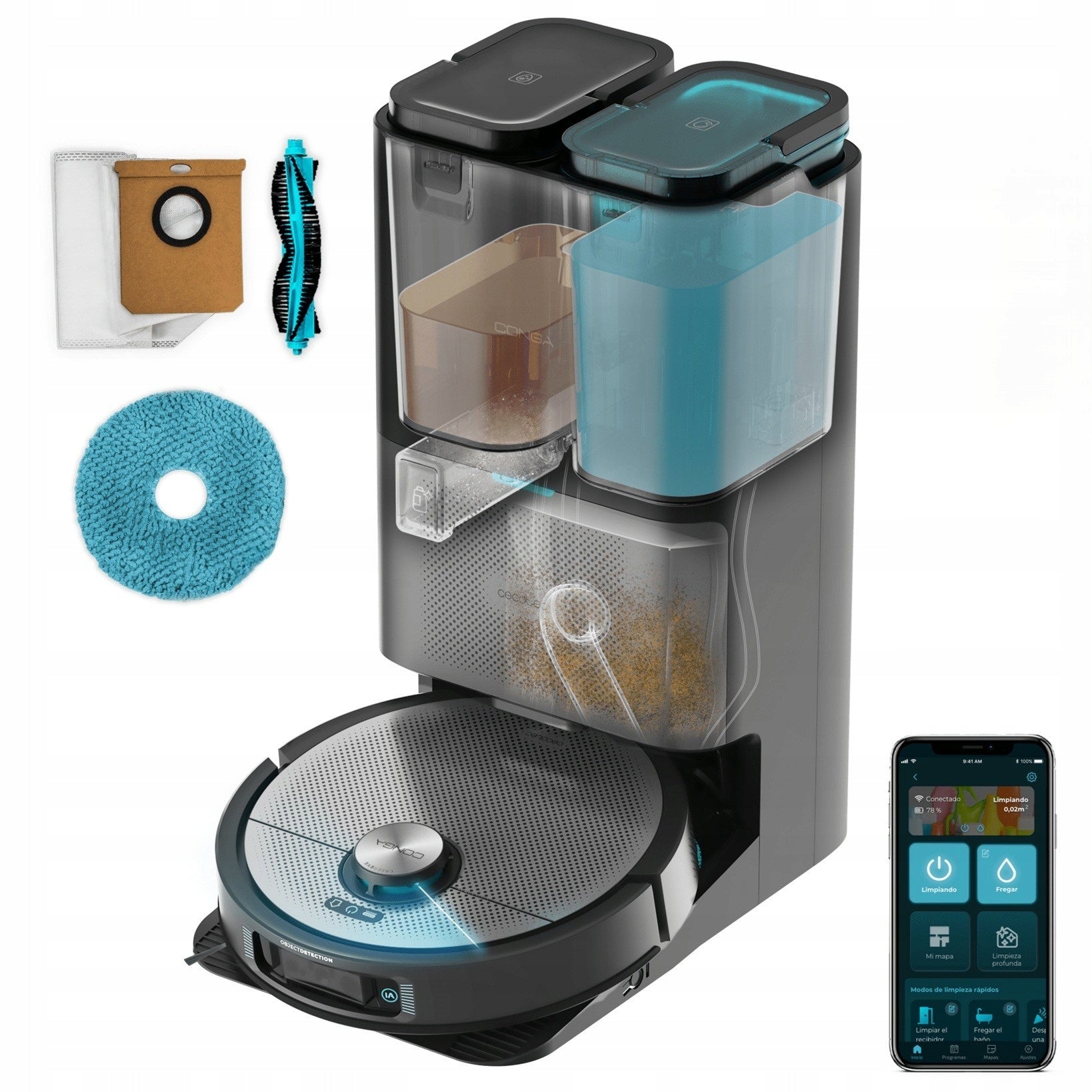 Cleaning robot Cecotec Conga 20090 ProAI InfinitySoap Cut&Spa Black