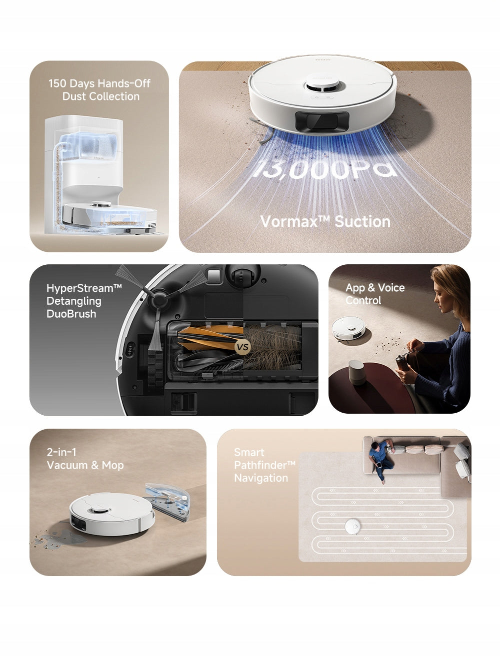 Cleaning robot Dreame D20 Plus White 13000Pa 5200mAh Mopping Brand Dreame