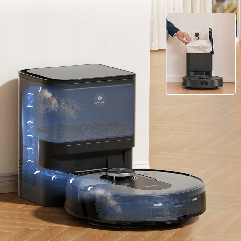 Cleaning robot Proscenic Q8 Max black mopping function Dominant color black
